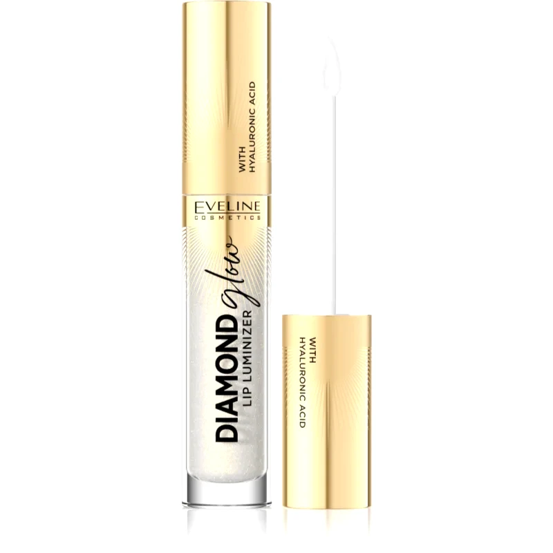 Eveline Cosmetics Eveline Cosmetics Diamond Glow αστραφτερό λιπ γκλος με υαλουρονικό οξύ απόχρωση 07 Golden Dust 4.5 ml