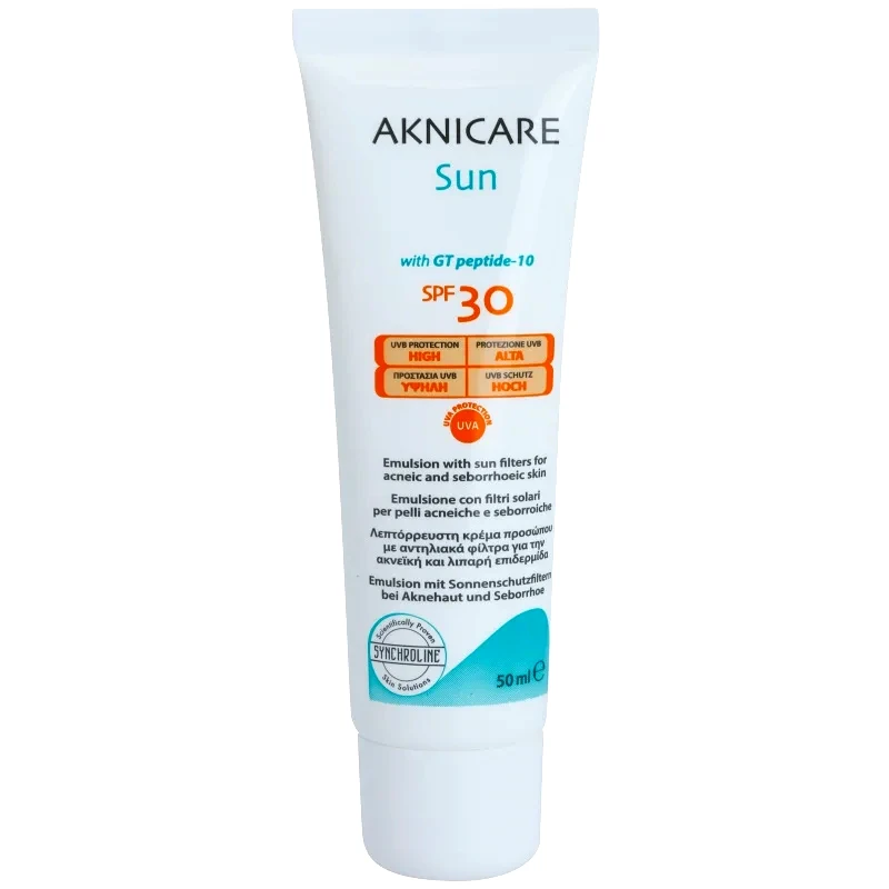 Synchroline Synchroline Aknicare Sun αντηλιακό γαλάκτωμα για σμηγματορροϊκή επιδερμίδα με ακμή SPF 30 50 ml