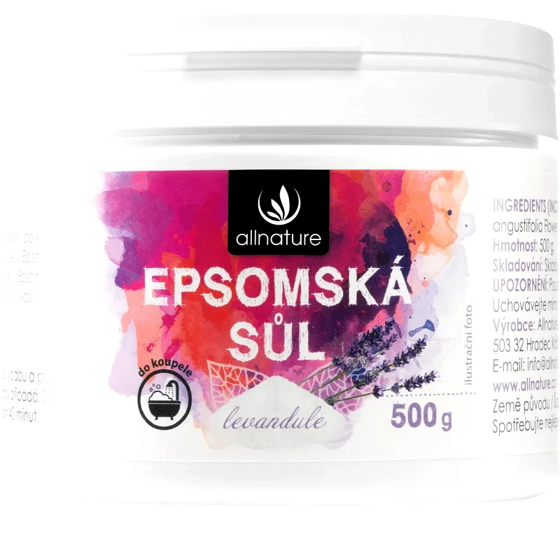 Allnature Allnature Epsom salt Lavender άλατα μπάνιου 500 γρ