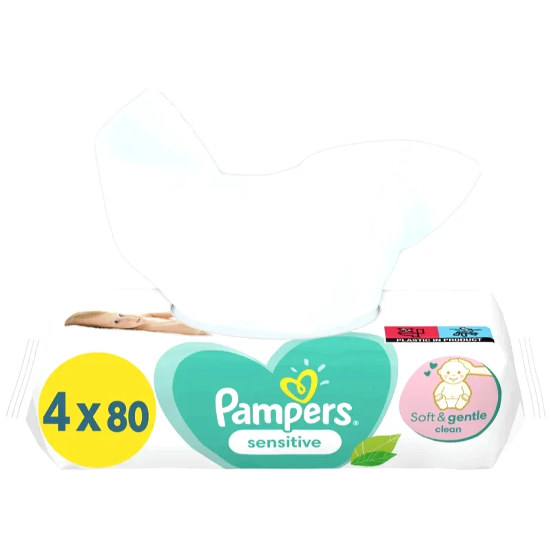 Pampers Pampers Sensitive υγρά μαντηλάκια καθαρισμού για παιδιά για ευαίσθητο δέρμα 4x80 τμχ