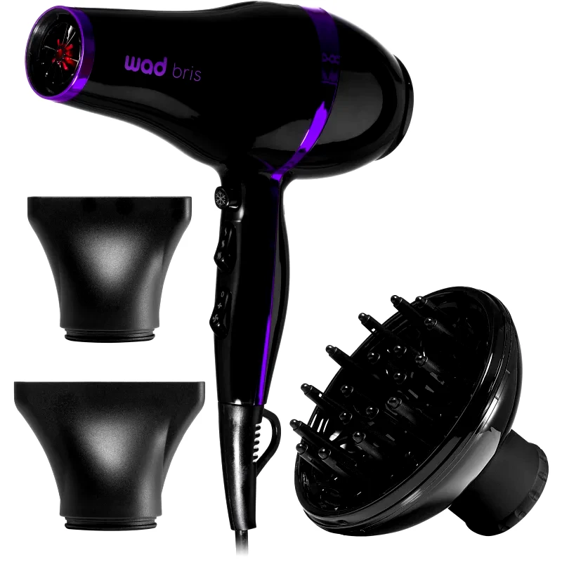 Wad Wad Bris Hair Dryer πιστολάκι Black/Purple 1 τμχ