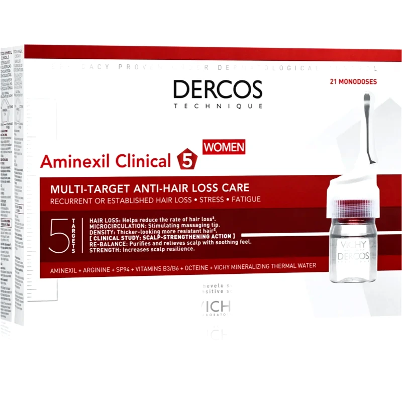 Vichy Vichy Dercos Aminexil Clinical 5 στοχευμένη φροντίδα κατά της τριχόπτωσης για γυναίκες 21x6 ml