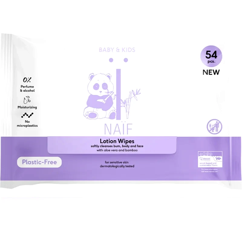Naif Naif Baby & Kids Lotion Wipes υγρά μαντηλάκια για παιδιά από τη γέννηση 54 τμχ