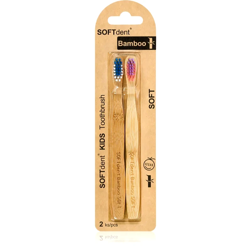 SOFTdent SOFTdent Bamboo Kids μπαμπού παιδική οδοντόβουρτσα 2 τμχ