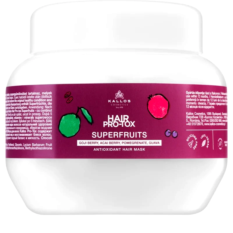 Kallos Kallos Hair Pro-Tox Superfruits αναγεννητική μάσκα για κουρασμένα μαλλιά 275 ml