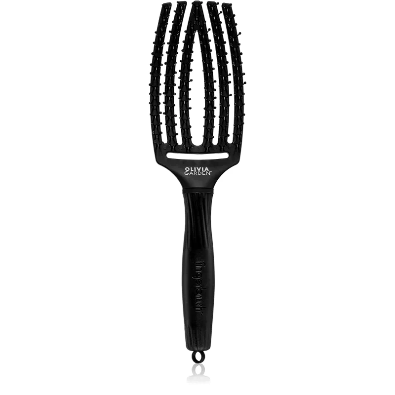 Olivia Garden Olivia Garden Fingerbrush Double Bristles επίπεδη βούρτσα για εύκολο χτένισμα μαλλιών 1 τμχ