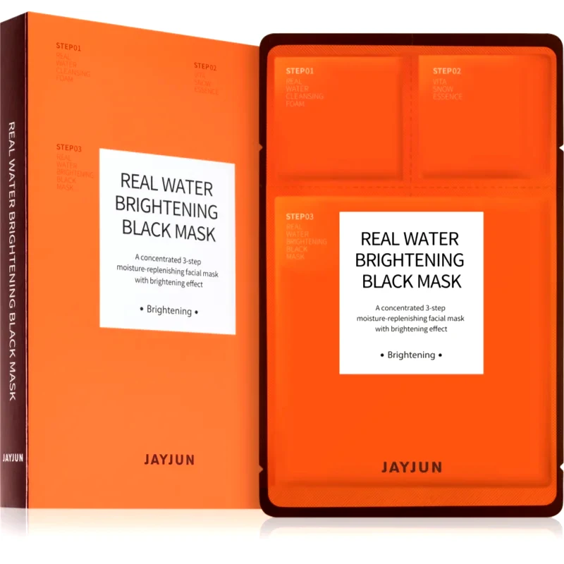 Jayjun Jayjun Real Water Brightening υφασμάτινη μάσκα ενυδάτωσης για λαμπρή επιδερμίδα 5 τμχ