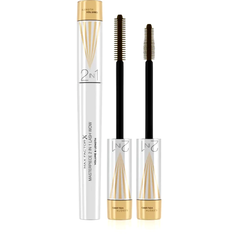 Max Factor Max Factor Masterpiece Lash Wow μάσκαρα για επιμήκυνση, περιστροφή και όγκο με βούρτσα 2 σε1 απόχρωση Black Brown 7 ml