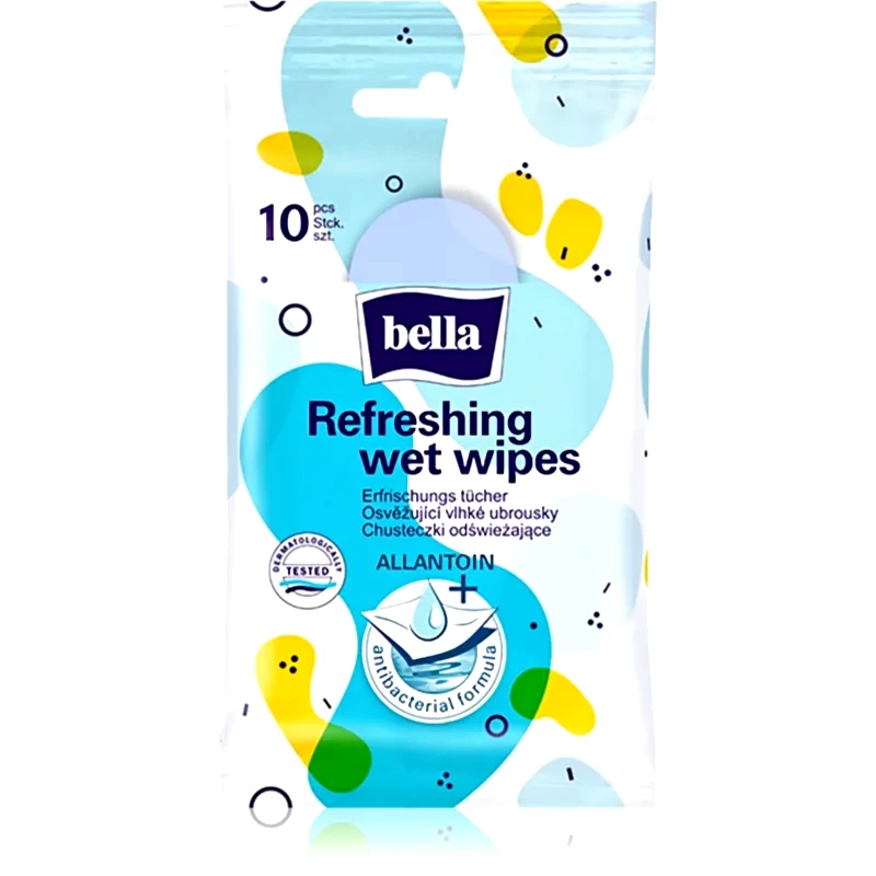 BELLA BELLA Refreshing wet wipes δροσιστικά υγρά μαντηλάκια 10 τμχ