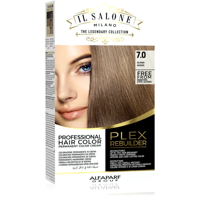 Alfaparf Milano Alfaparf Milano Il Salone Milano Plex Rebuilder μόνιμη βαφή μαλλιών απόχρωση 7.0 - Blonde 1 τμχ
