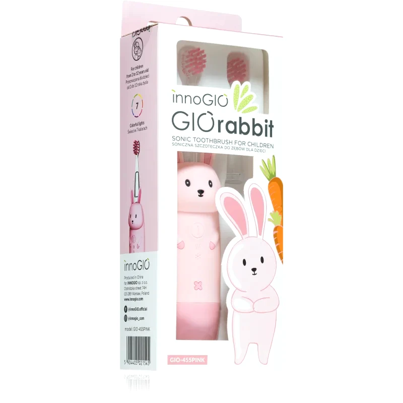 innoGIO innoGIO GIORabbit Sonic Toothbrush ηχητική οδοντόβουρτσα για παιδιά Pink 1 τμχ