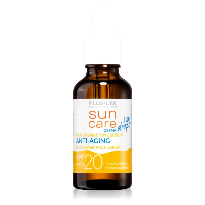 FlosLek Laboratorium FlosLek Laboratorium Sun Care Derma Sun Drops προστατευτικός ορός με αντιρυτιδικά αποτέλεσματα SPF 20 30 ml