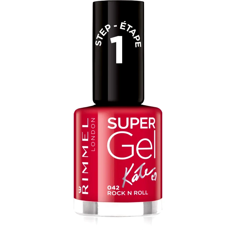 Rimmel Rimmel Super Gel By Kate τζελ βερνίκι νυχιών χωρίς τη χρήση των UV/LED λαμπτήρων απόχρωση 042 Rock n Roll 12 μλ