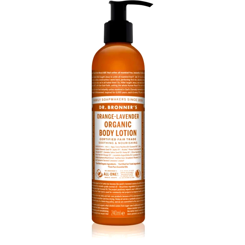 Dr. Bronner’s Dr. Bronner’s Orange & Levender θρεπτικό ενυδατικό γαλάκτωμα σώματος 240 ml