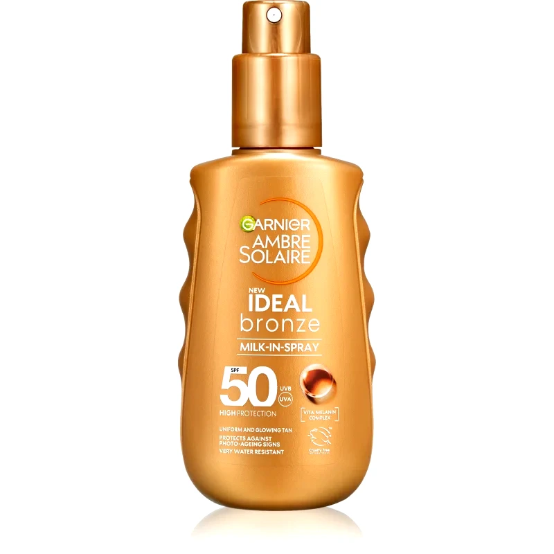 Garnier Garnier Ambre Solaire Ideal Bronze αντηλιακό γάλα σε σπρέι για το σώμα SPF 50 150 ml