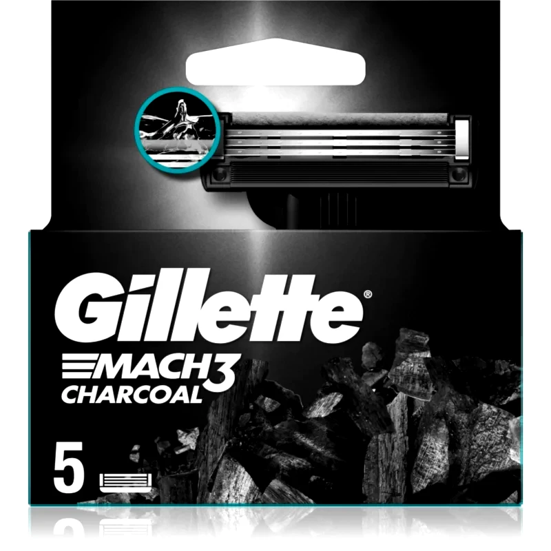 Gillette Gillette Mach3 Charcoal ανταλλακτικές λεπίδες 5 τμχ