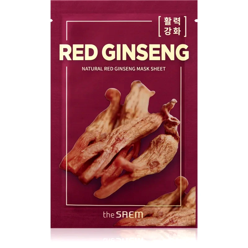 The Saem The Saem Natural Mask Sheet Red Ginseng φύλλο μάσκας για ολοκληρωμένη φροντίδα 21 ml