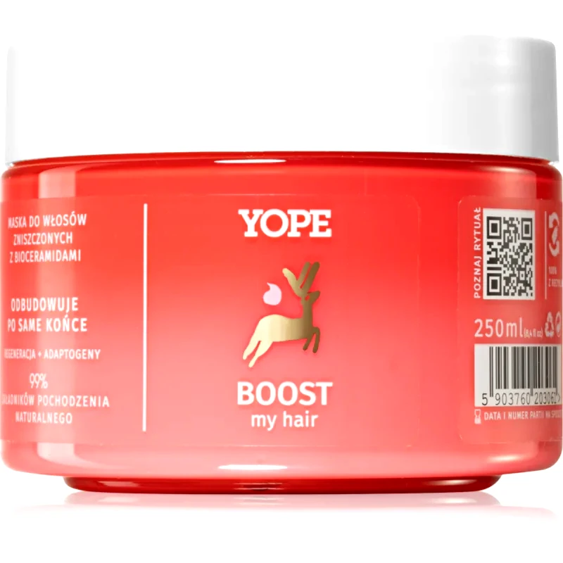Yope Yope BOOST my hair Αναπληρωτική μάσκα για κατεστραμμένα μαλλιά 250 ml
