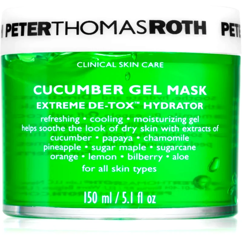 Peter Thomas Roth Peter Thomas Roth Cucumber De-Tox Gel Mask ενυδατική τζελ μάσκα Για πρόσωπο και τη περιοχή των ματιών 150 ml