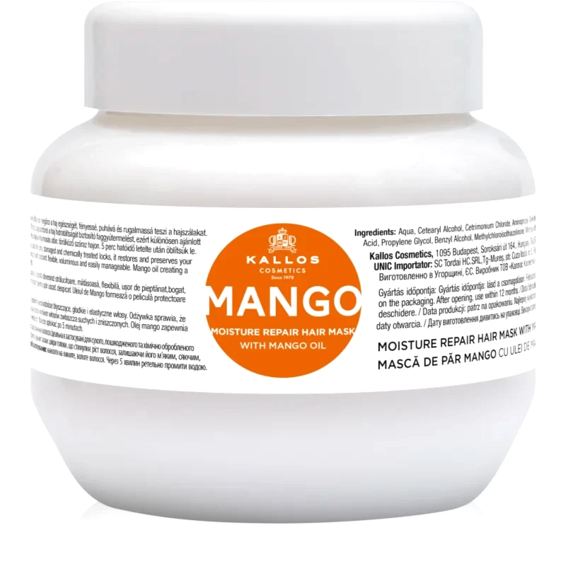 Kallos Kallos KJMN Professional Mango δυναμωτική μάσκα με λάδι μάνγκο 275 ml