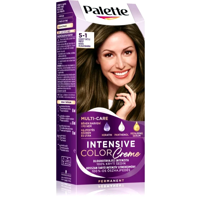 Schwarzkopf Schwarzkopf Palette Intensive Color Creme μόνιμη βαφή μαλλιών απόχρωση 5-1 Cool Light Brown 1 τμχ