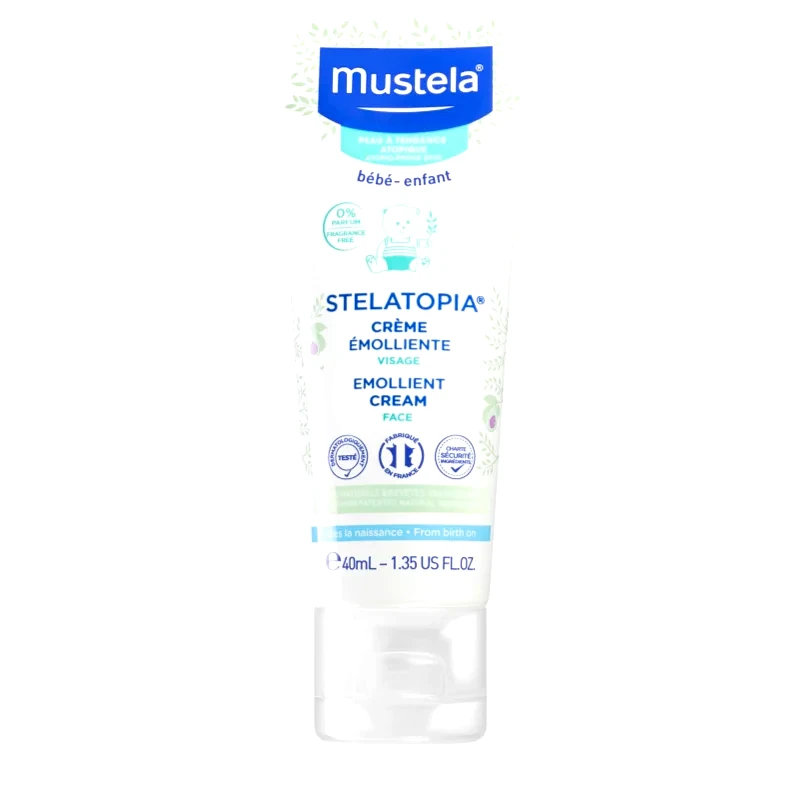 Mustela Mustela Bébé Stelatopia Λειαντική κρέμα προσώπου για παιδιά από τη γέννηση 40 ml