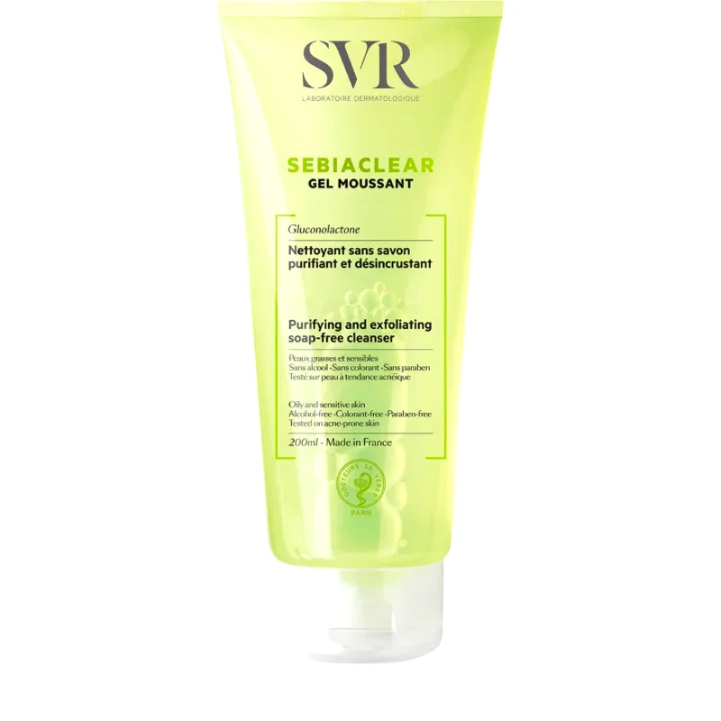 SVR SVR Sebiaclear Gel Moussant καθαριστικό αφρώδες τζελ για λιπαρή και προβληματική επιδερμίδα 200 ml