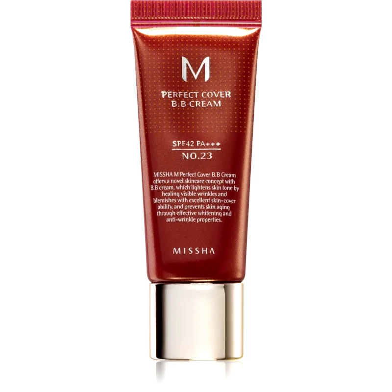 Missha Missha M Perfect Cover ΒΒ κρέμα με πολύ υψηλή προστασία UV μικρή συσκευασία απόχρωση No. 23 Natural Beige SPF 42/PA+++ 20 ml
