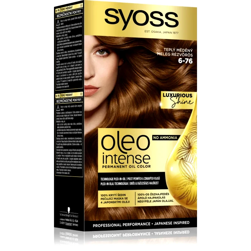 Syoss Syoss Oleo Intense μόνιμη βαφή μαλλιών με έλαιο απόχρωση 6-76 Warm Copper 1 τμχ