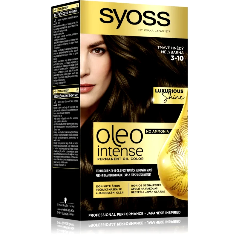Syoss Syoss Oleo Intense μόνιμη βαφή μαλλιών με έλαιο απόχρωση 3-10 Deep Brown 1 τμχ