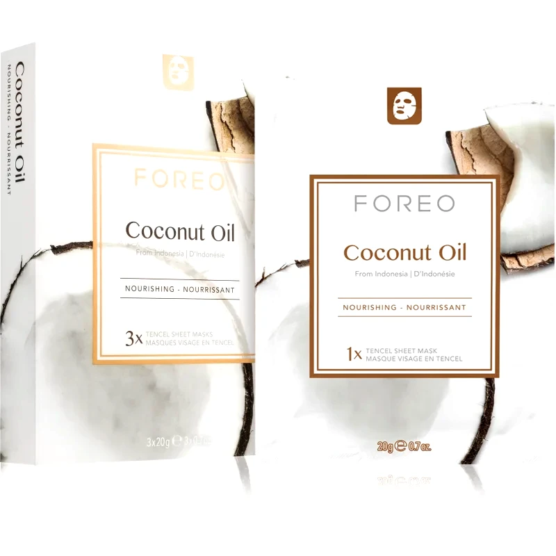 FOREO FOREO Farm to Face Sheet Mask Coconut Oil υφασμάτινη μάσκα θρέψης 3x20 μλ