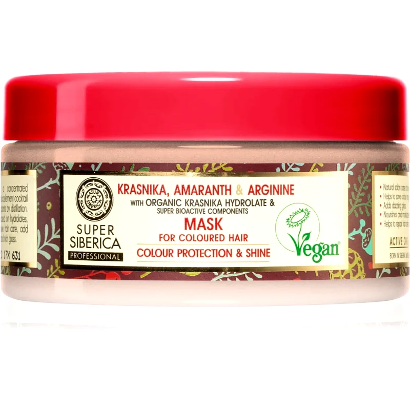 Natura Siberica Natura Siberica Krasnika, Amaranth & Arginine περιποιητική μάσκα για βαμμένα μαλλιά 300 ml
