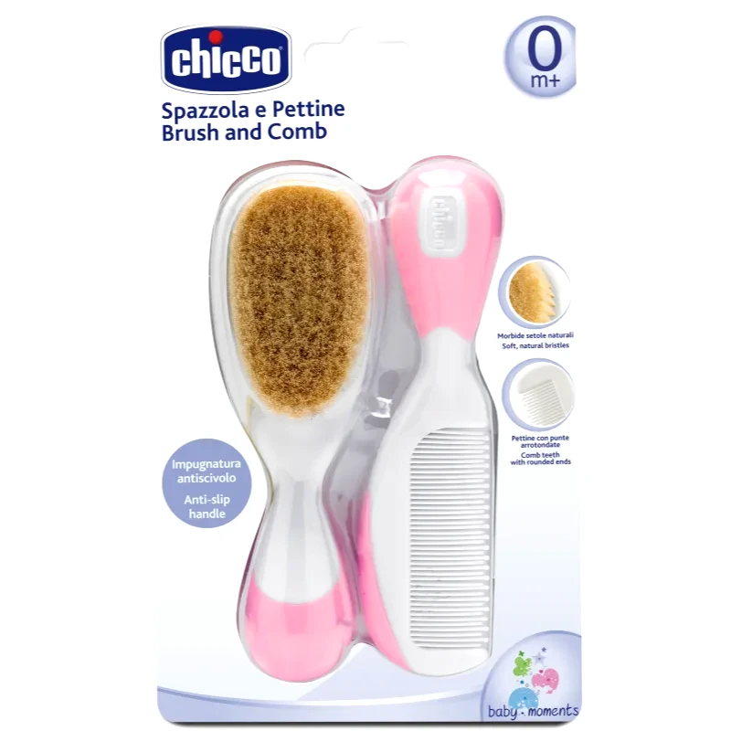 Chicco Chicco Baby Moments Σετ για τα μαλλιά 0m+ Pink 2 τμχ