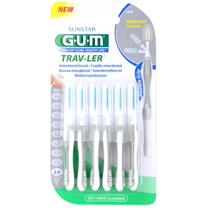 G.U.M G.U.M Trav-Ler Interdental μεσοδόντια βουρτσάκια 2,0 mm 6 τμχ