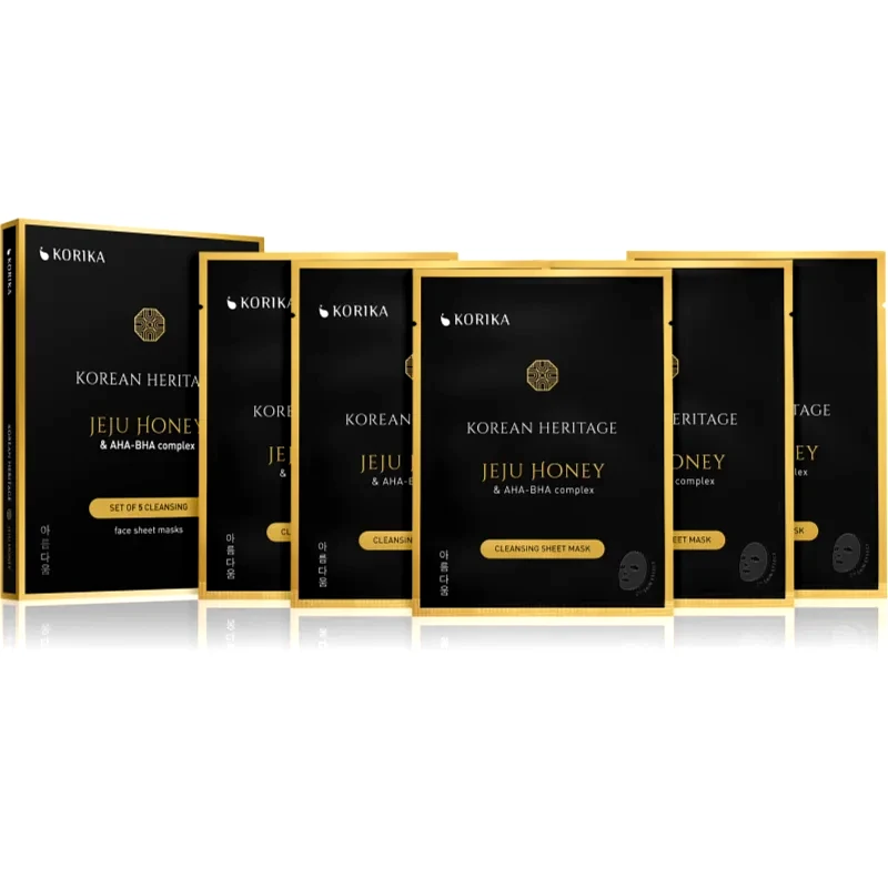 KORIKA KORIKA Korean Heritage Set of 5 Cleansing Face Sheet Masks μάσκα προσώπου σε μειωμένη τιμή για τέλειο καθαρισμό