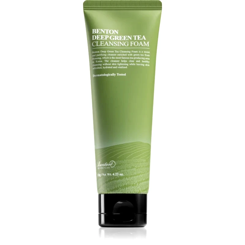 Benton Benton Deep Green Tea ενυδατικός καθαριστικός αφρός με πράσινο τσάι 120 γρ