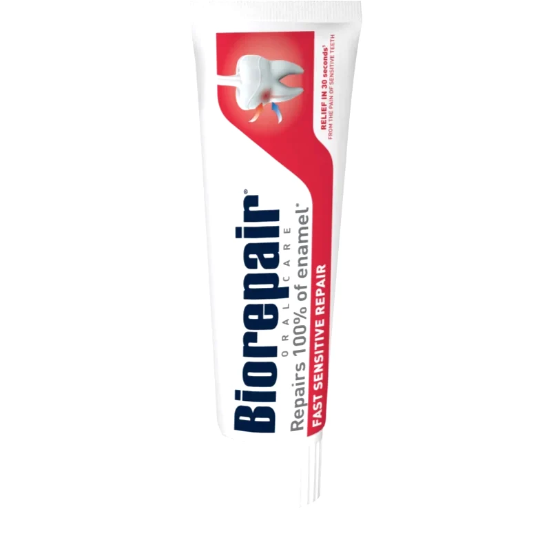 Biorepair Biorepair Fast Sensitive Repair βιοδραστική οδοντόκρεμα για μείωση της ευαισθησίας των δοντιών και αποκατάσταση του σμάλτου 75 ml