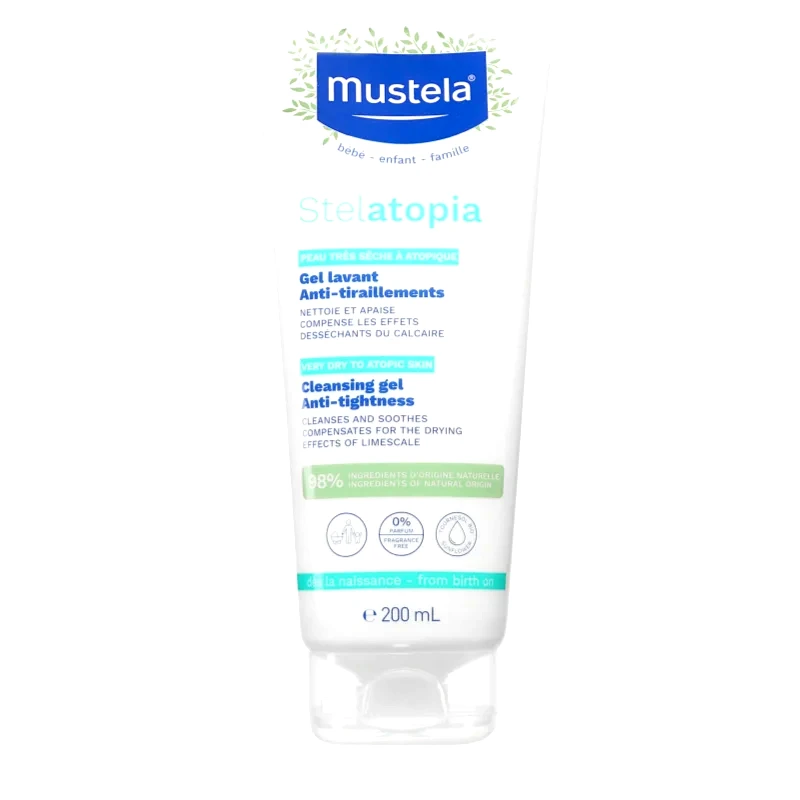 Mustela Mustela Bébé καταπραϋντικό καθαριστικό τζελ για ατοπικό δέρμα 200 ml