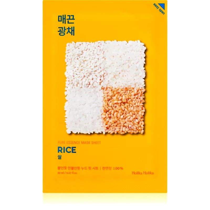 Holika Holika Holika Holika Pure Essence Rice φύλλο μάσκας για φωτεινότητα κει ζωτικότητα 23 ml