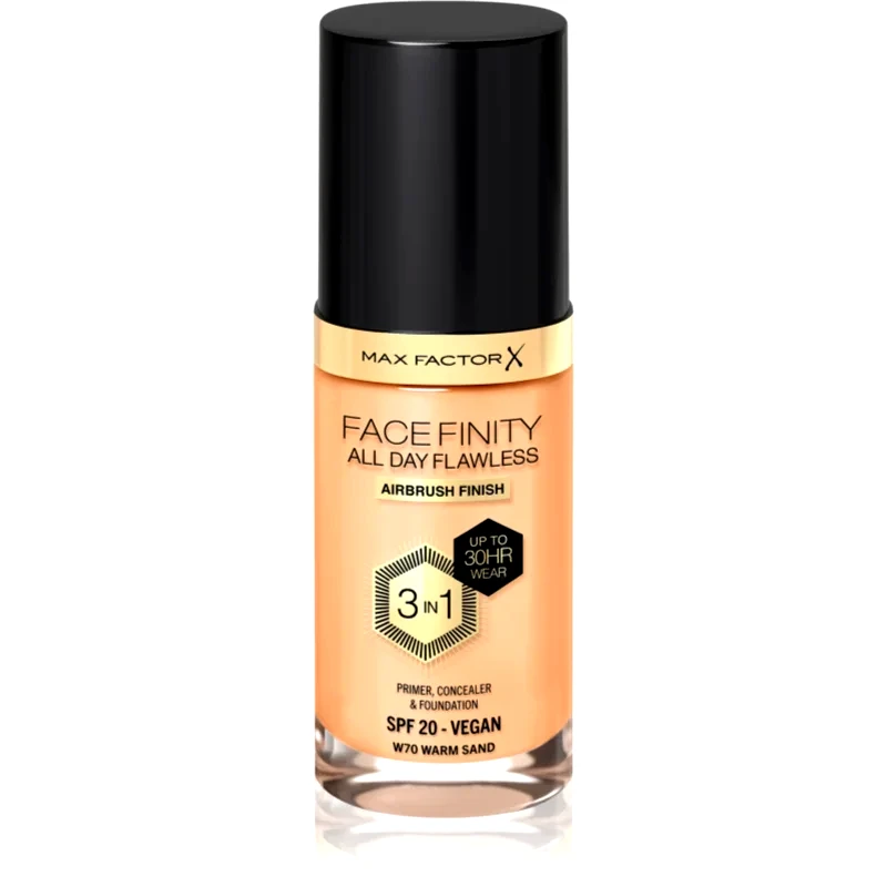 Max Factor Max Factor Facefinity All Day Flawless μακράς διαρκείας μεικ απ SPF 20 απόχρωση 70 Warm Sand 30 ml