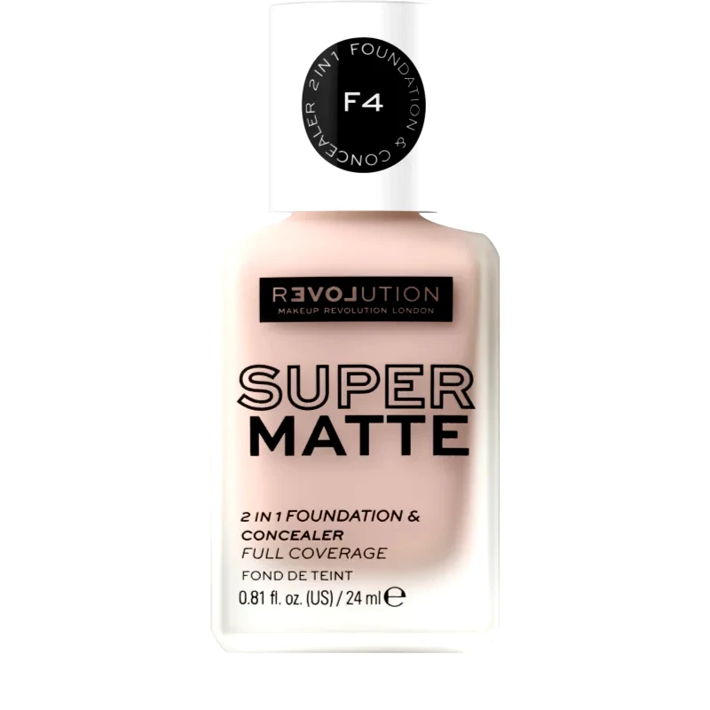 Revolution Relove Revolution Relove Super Matte Foundation μακράς διαρκείας ματ μεικ απ απόχρωση F4 24 ml