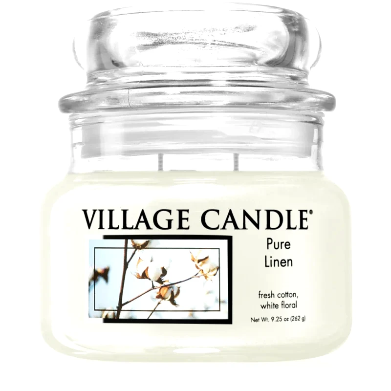 Village Candle Village Candle Pure Linen αρωματικό κερί (Glass Lid) 262 γρ