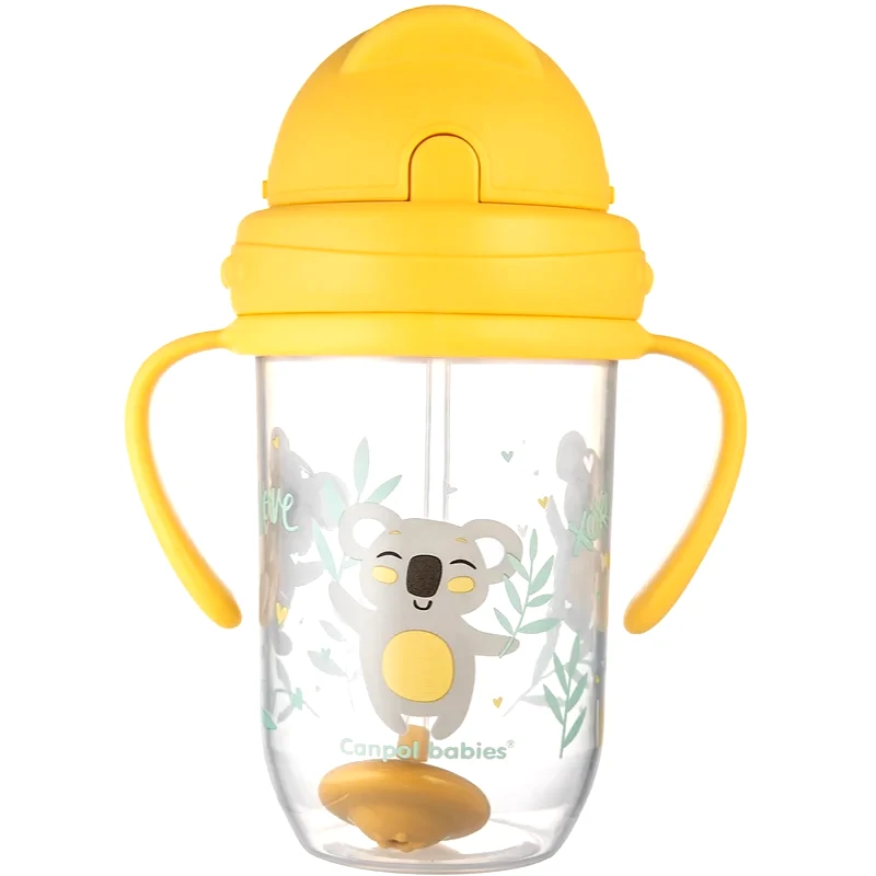 Canpol Babies Canpol babies Exotic Animals Cup With Straw κύπελλο με καλαμάκι Yellow 270 ml