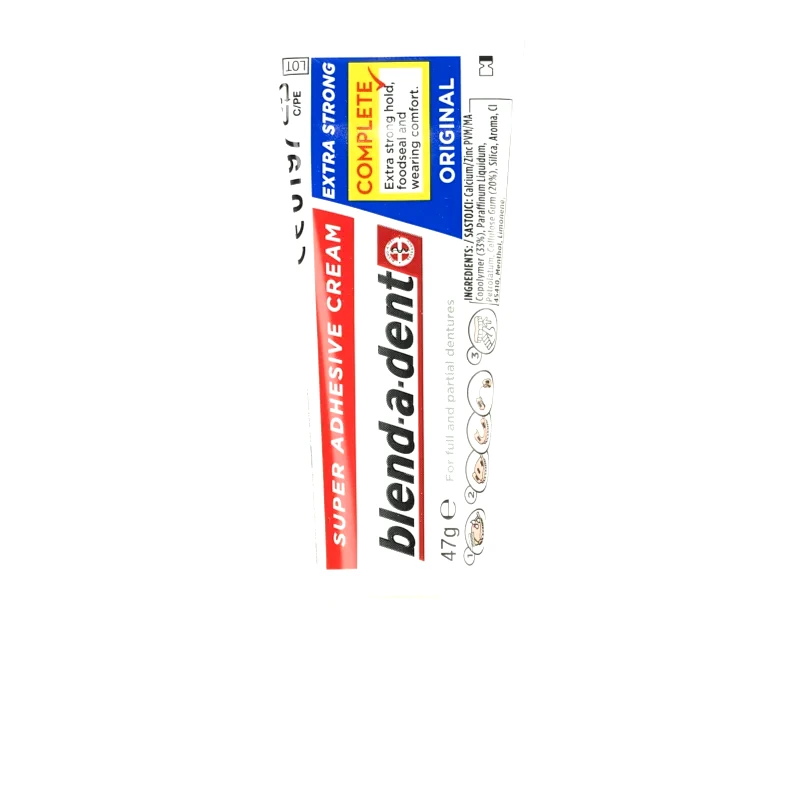 Blend-a-dent Blend-a-dent Extra Strong Original κρέμα σταθεροποίησης για οδοντικές προσθέσεις 47 γρ