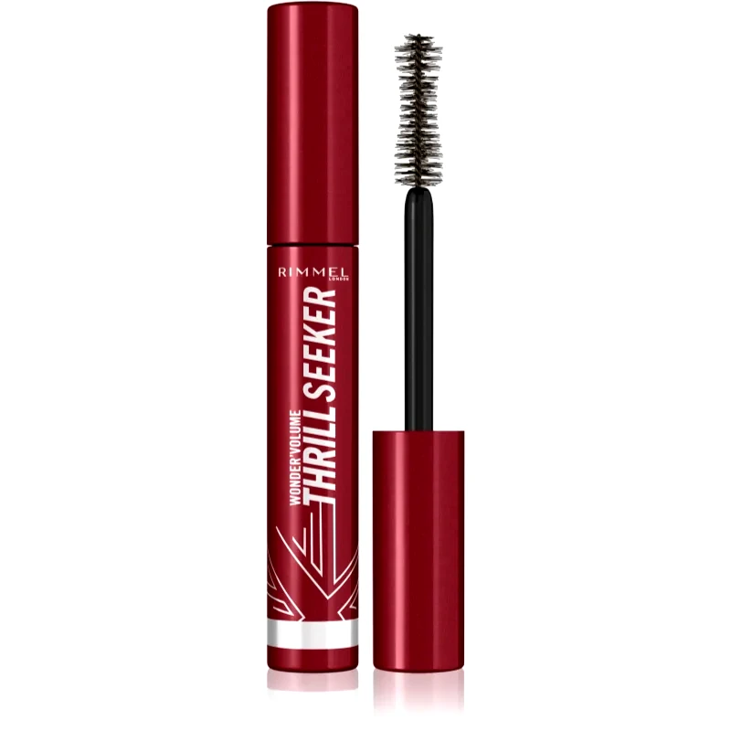 Rimmel Rimmel WonderVolume Thrill Seeker μάσκαρα για όγκο και περιστροφή των βλεφαρίδων απόχρωση Black Brown 8 μλ