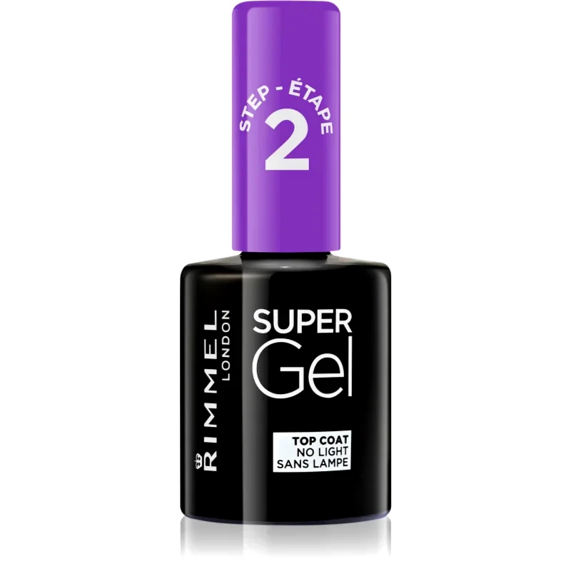Rimmel Rimmel Super Gel Step 2 Glitter τοπ βερνίκι νυχιών για λαμπερή λάμψη 12 ml