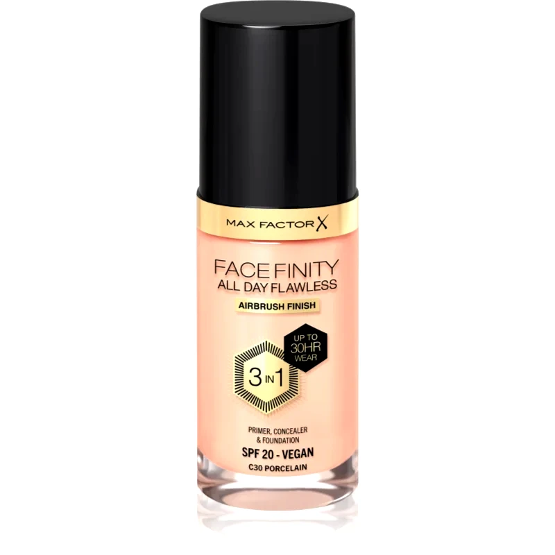 Max Factor Max Factor Facefinity All Day Flawless μακράς διαρκείας μεικ απ SPF 20 απόχρωση 30 Porcelain 30 ml