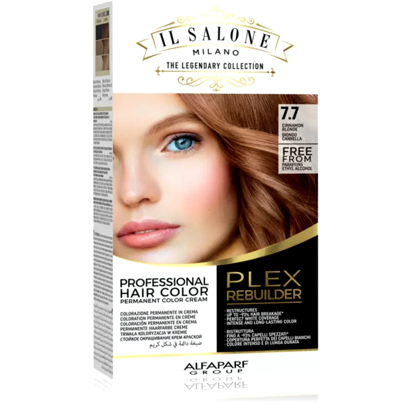 Alfaparf Milano Alfaparf Milano Il Salone Milano Plex Rebuilder μόνιμη βαφή μαλλιών απόχρωση 7.7 - Cinnamon Blonde 1 τμχ