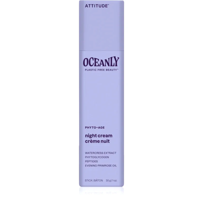 Attitude Attitude Oceanly Night Cream κρέμα νύχτας ενάντια σε όλες της μορφός της γήρανσης με πεπτίδια 30 γρ