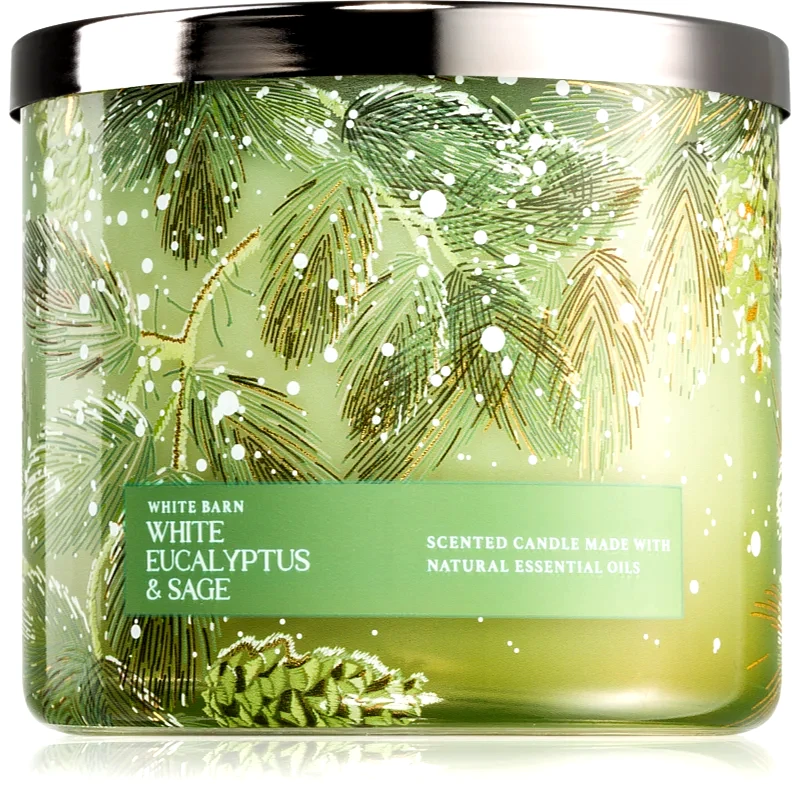 Bath & Body Works Bath & Body Works White Eucalyptus & Sage αρωματικό κερί 411 γρ